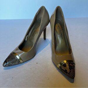 Christian Siriano for Payless Women's Heels Tan/Snakeskin Toe Size 6 1/2